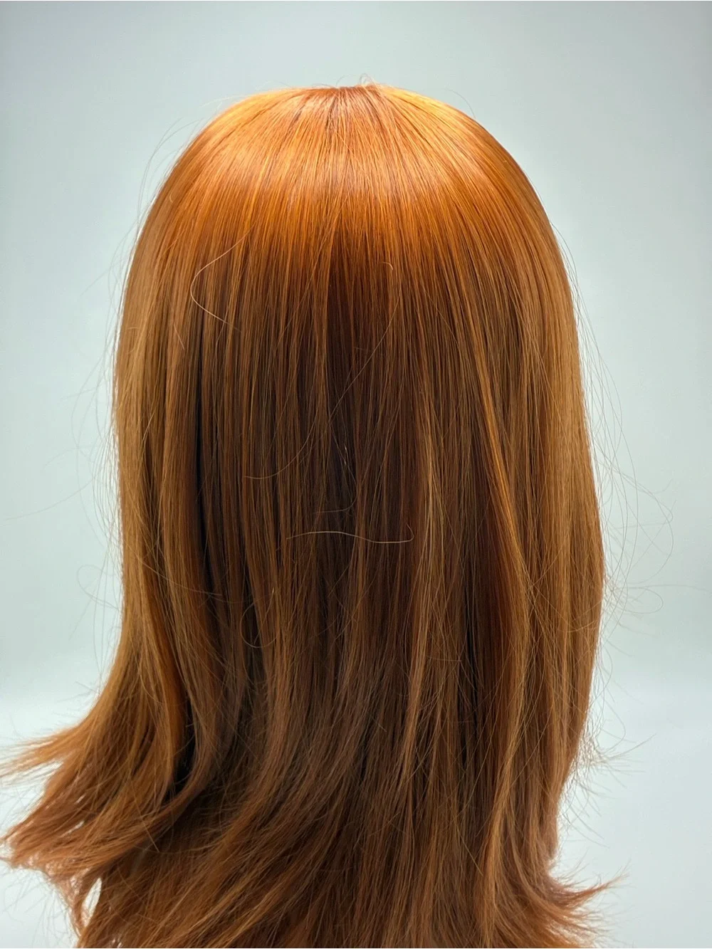 Synthetic Women's Long Layered Wig with Fringe - Copper Red